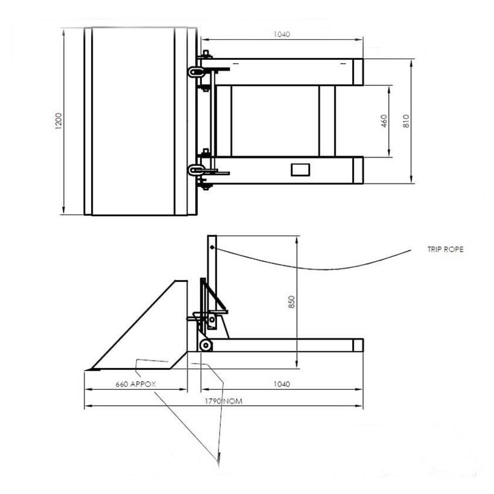 Benna della tramoggia di scarico del carrello elevatore details